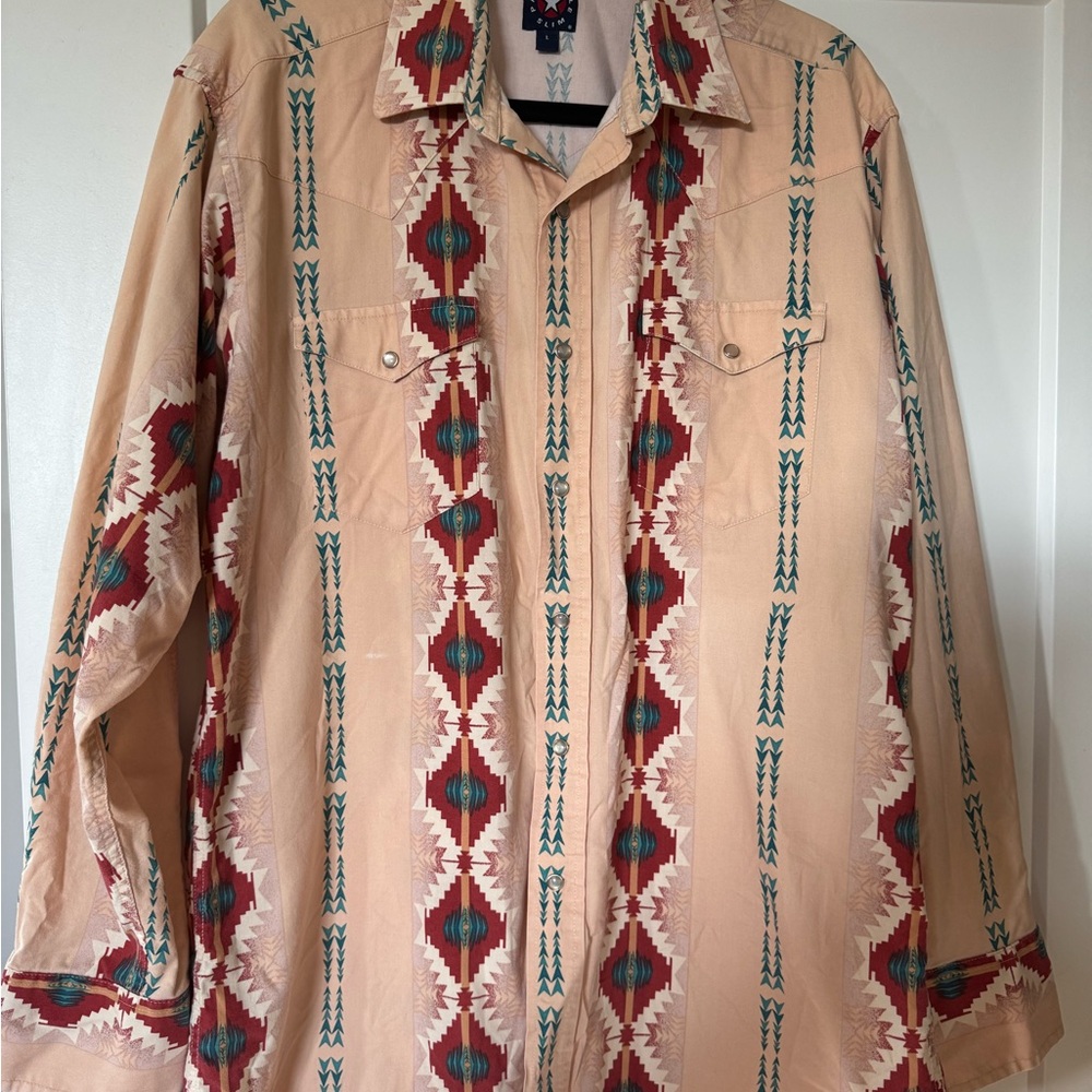 Panhandle Slim Beige Patterned Shirt Jacket
